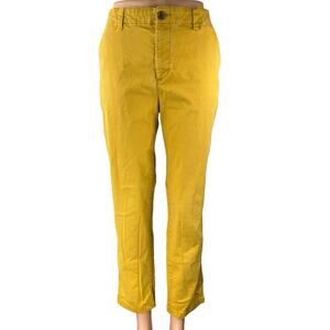 GAP Yellow Straight Leg High Waist Girlfriend Chino Khaki Trousers Pants Size 10
